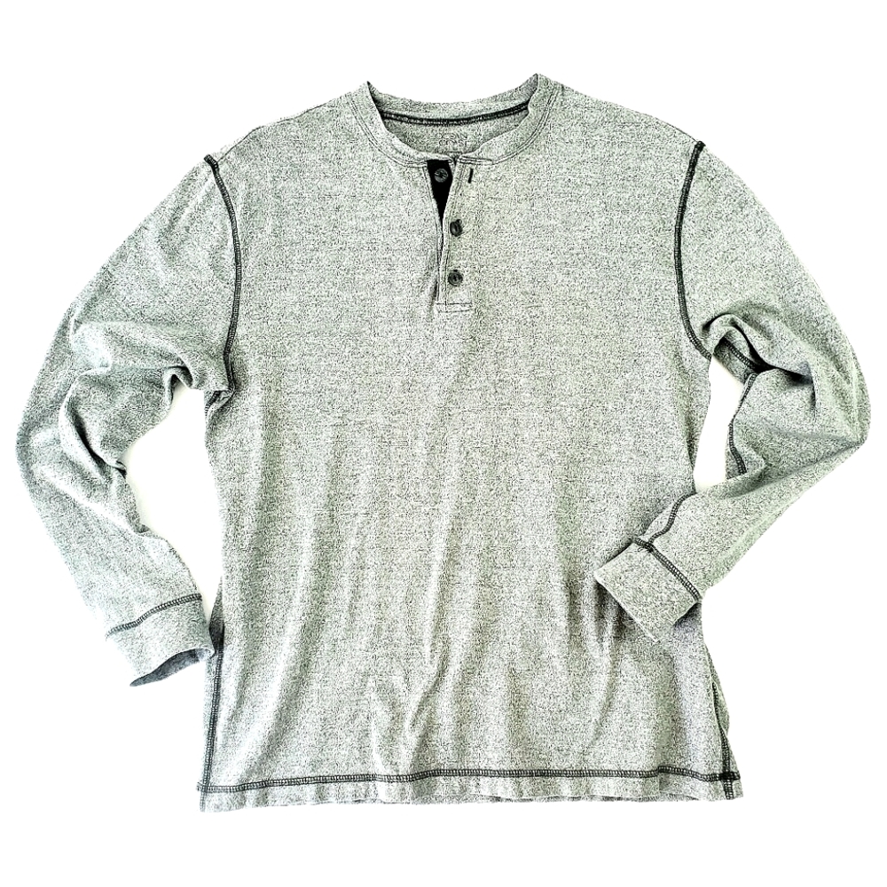 Ocean + Coast Long Sleeve Henley 100% Cotton Small Army Green